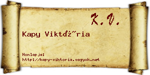 Kapy Viktória névjegykártya